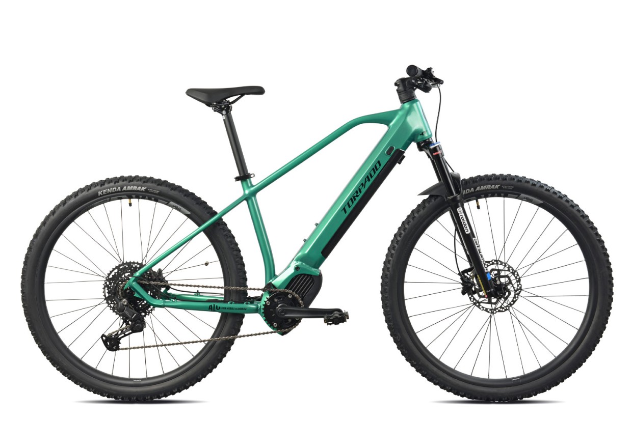 Torpado Hyper Evo e-MTB 29” verde con motore OLI Sport Plus e batteria 630 Wh