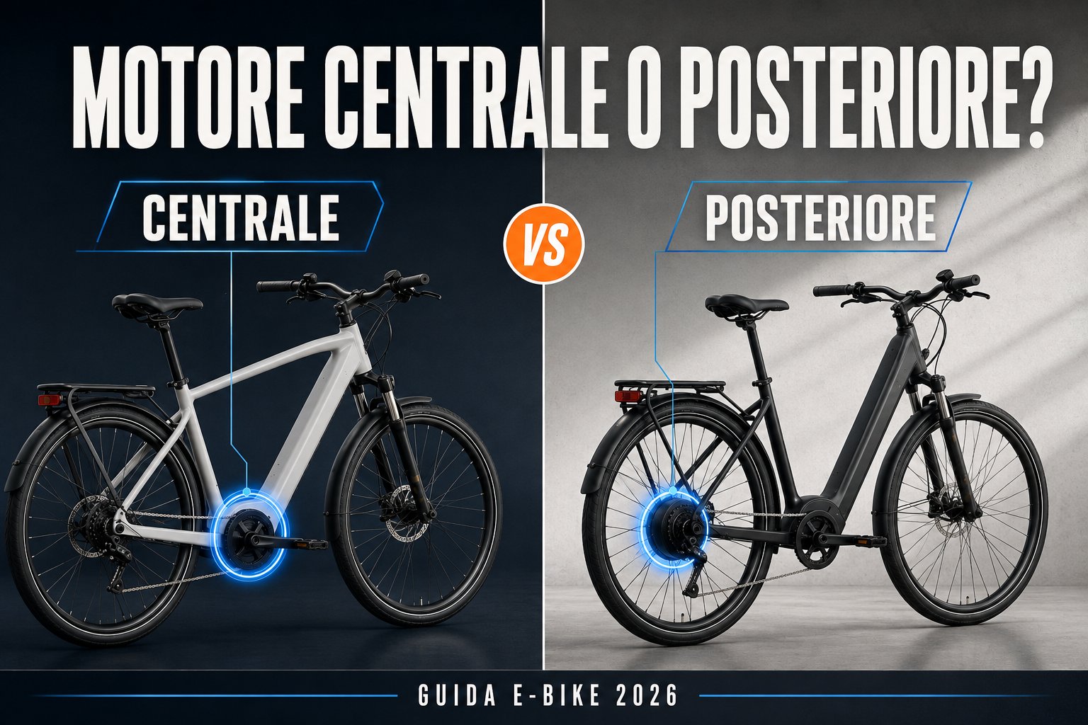 Confronto tra e-bike con motore centrale e motore nel mozzo posteriore