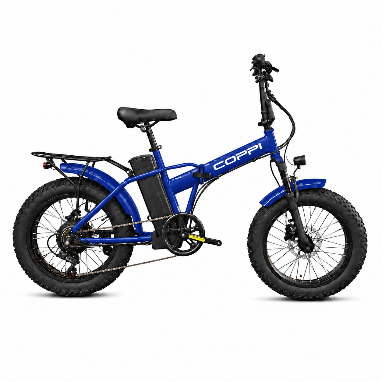 Fausto Coppi Vesuvio Fat 20 pollici blu, e-bike pieghevole — rendering illustrativo