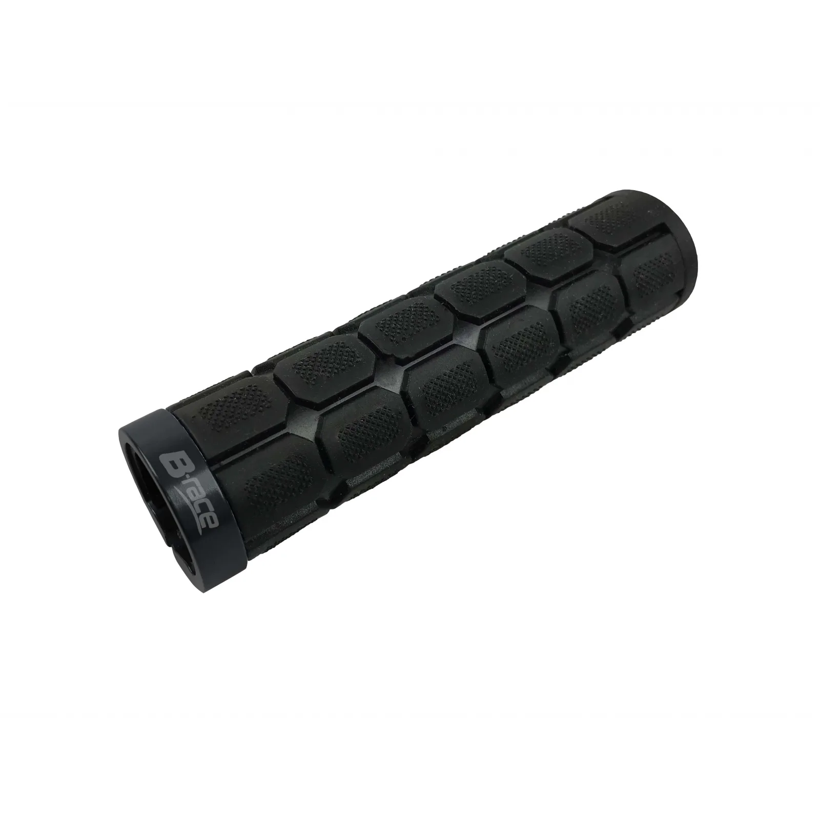 B-Race – manopole in gomma nere con collarino in alluminio 127 mm